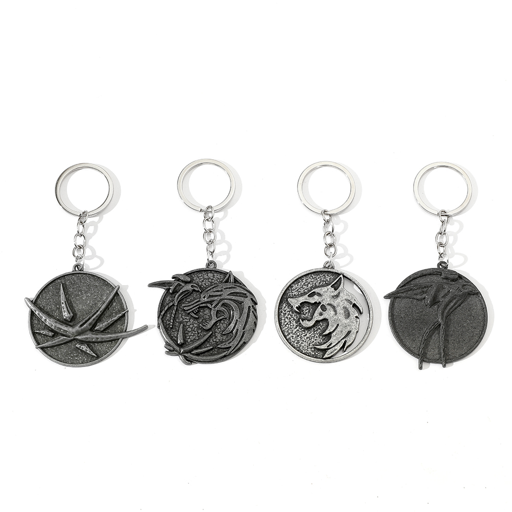 Men Accessories Pendant - Chaveiro Vintage Cabeça de Lobo, Medalhão