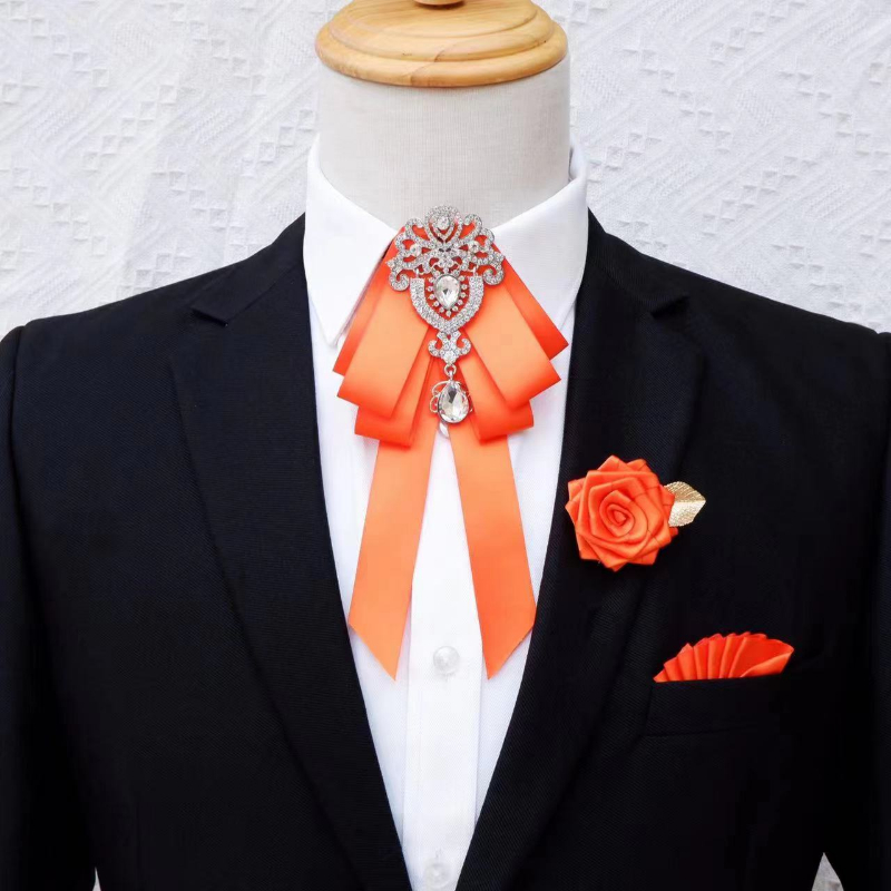 Men'S Accessories Uk - Strass masculino Laço Broche, Conjunto de