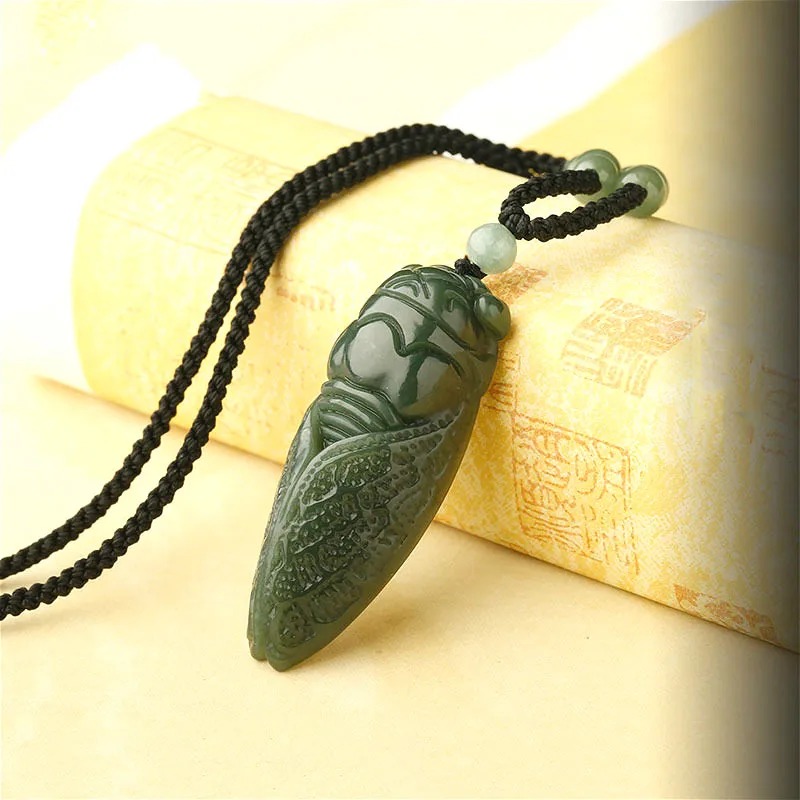 Natural Hetian Jade Cicada Col - Men Accessories Pendant avaliação e preço