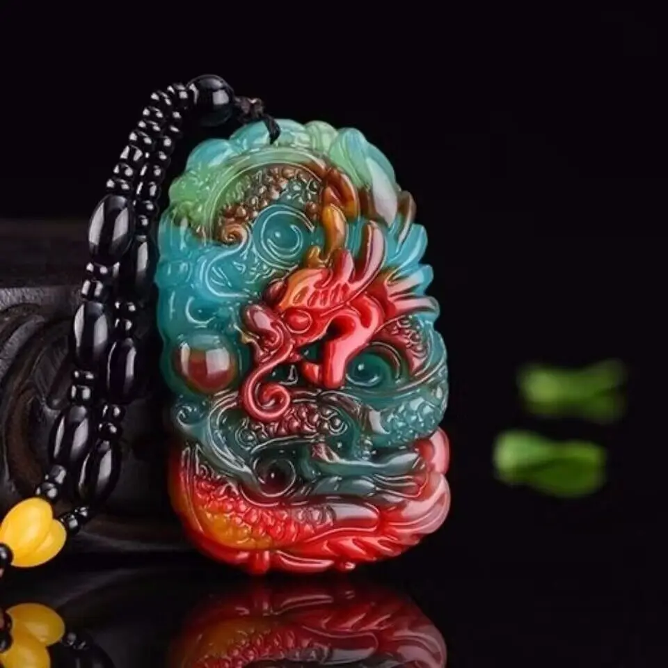 Real jade dragão pingente cola - Men Accessories Pendant avaliação e preço