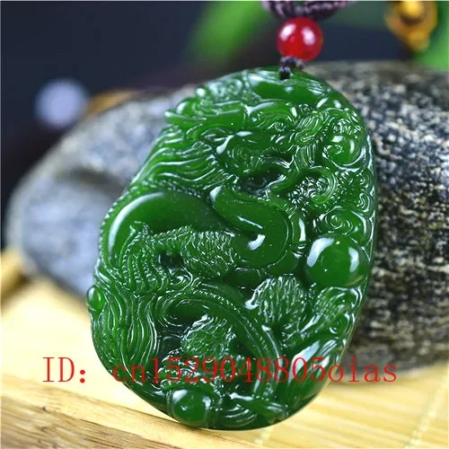 Natural Verde Chinês Jade Drag - Men Accessories Pendant avaliação e preço