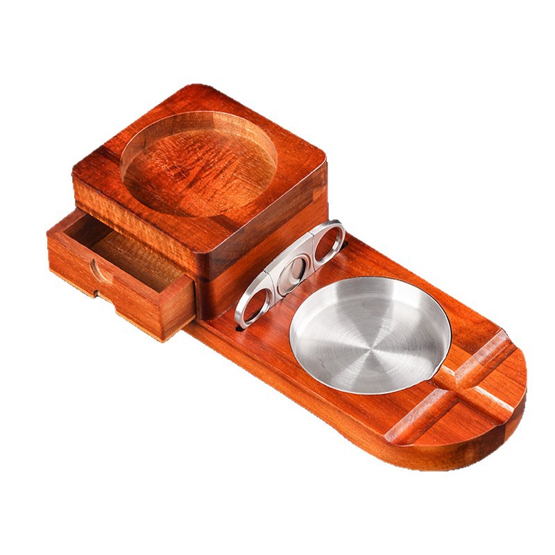 Cinzeiro de Madeira Maciça com - Cigar Cutter Set avaliação e preço